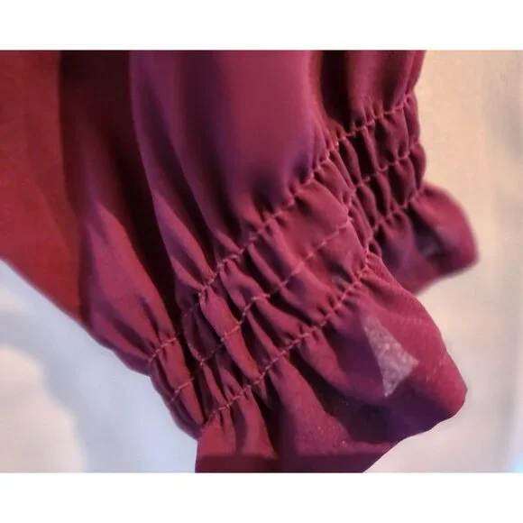 Lane Bryant Wine Semi Sheer Blouse HiLo Swing - Plus Size 18-20 NWOT - Picture 8 of 11